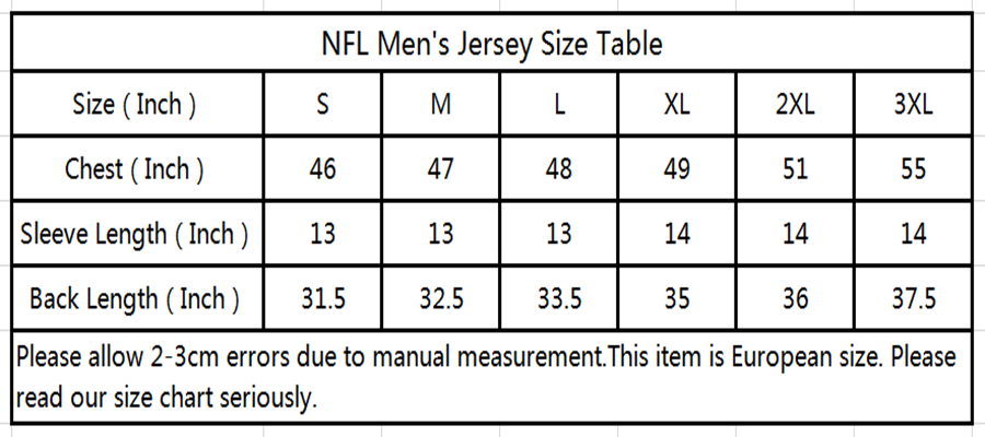 size 56 football jersey